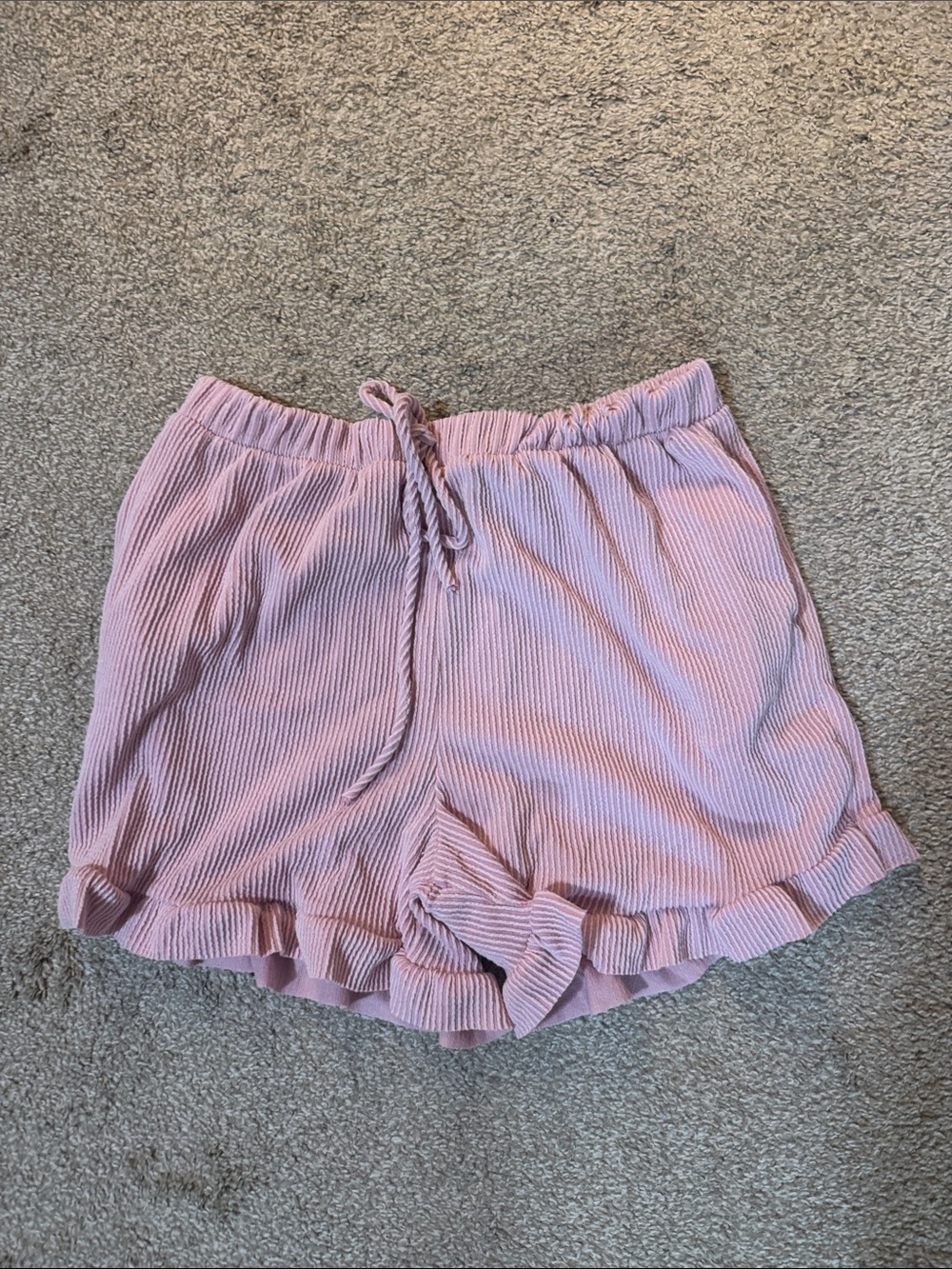 Pink ruffle shorts